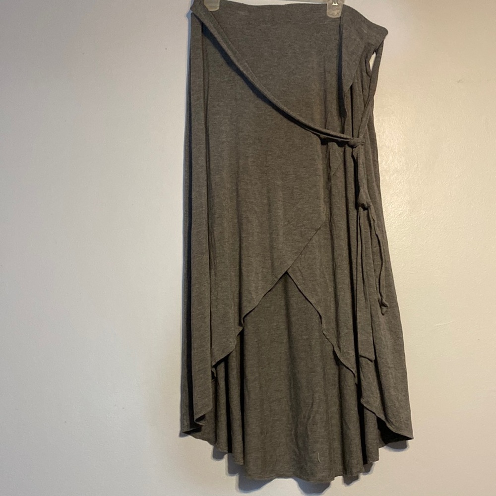Grey/Gray High-Low Wrap Skirt